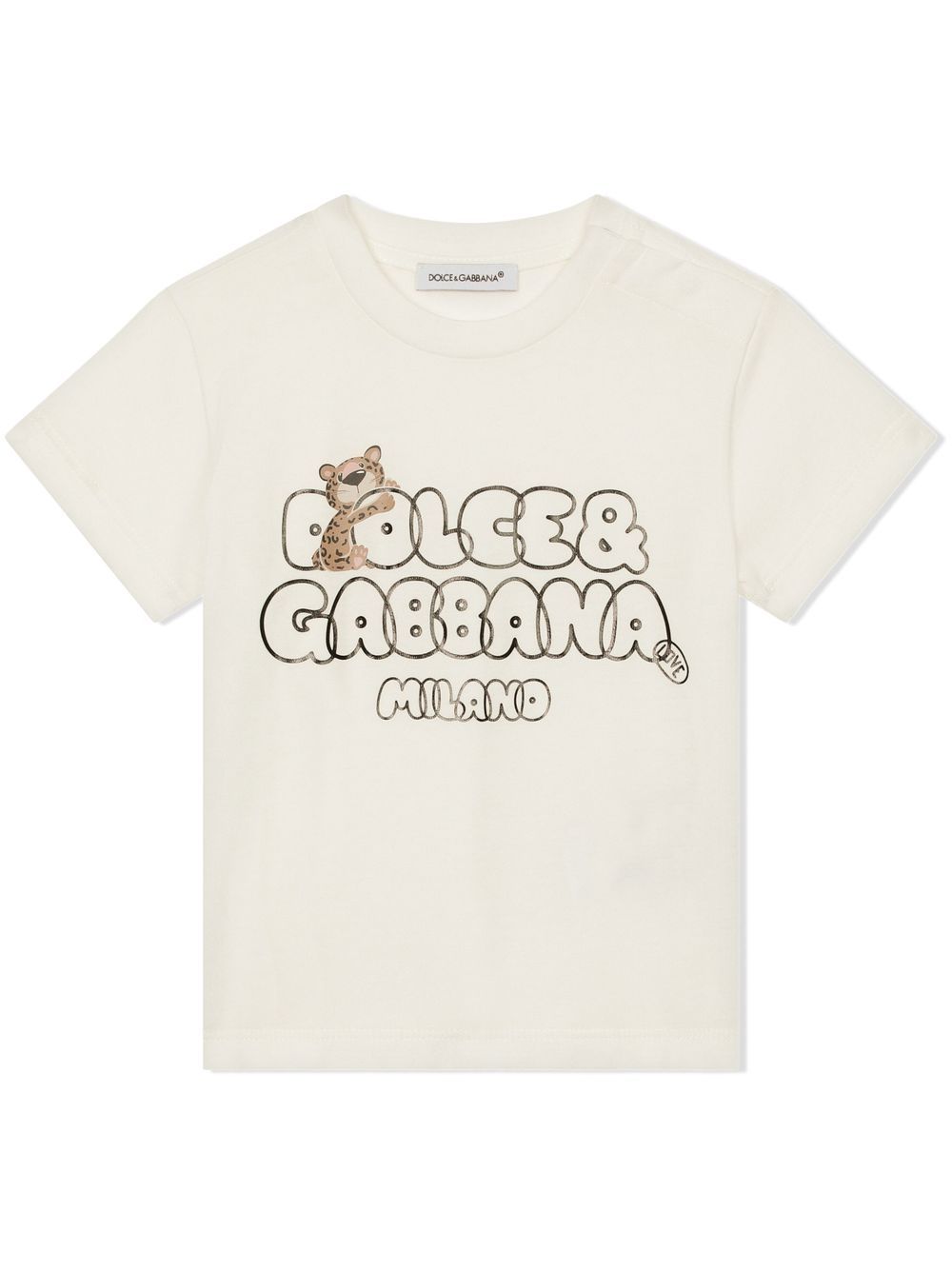 Dolce & Gabbana Kids logo-print T-shirt - Neutrals von Dolce & Gabbana Kids