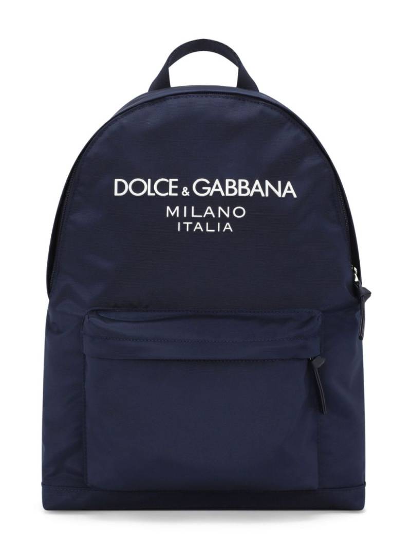 Dolce & Gabbana Kids logo-print backpack - Blue von Dolce & Gabbana Kids