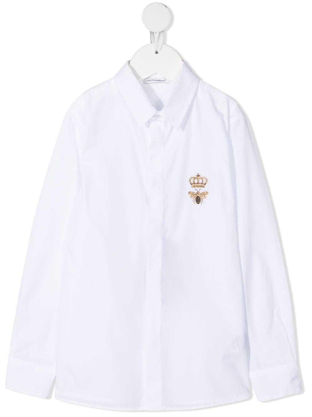 Dolce & Gabbana Kids logo-print button-up shirt - White von Dolce & Gabbana Kids