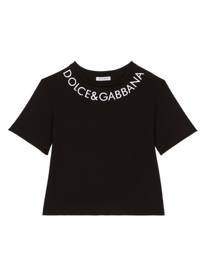 Dolce & Gabbana Kids logo-print cotton T-shirt - Black von Dolce & Gabbana Kids