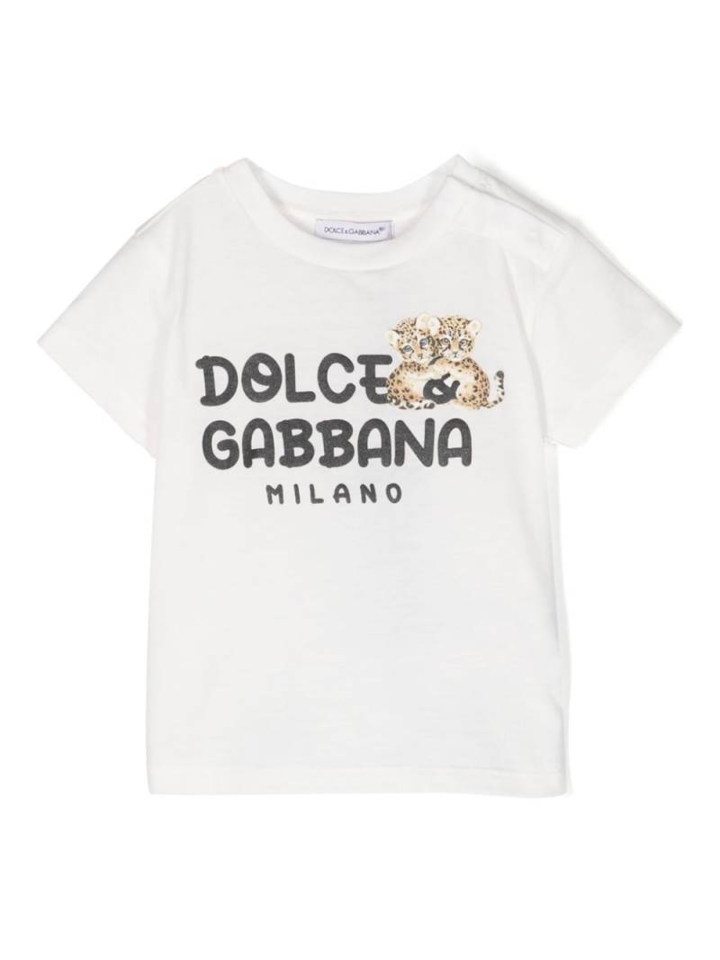 Dolce & Gabbana Kids logo-print cotton T-shirt - White von Dolce & Gabbana Kids