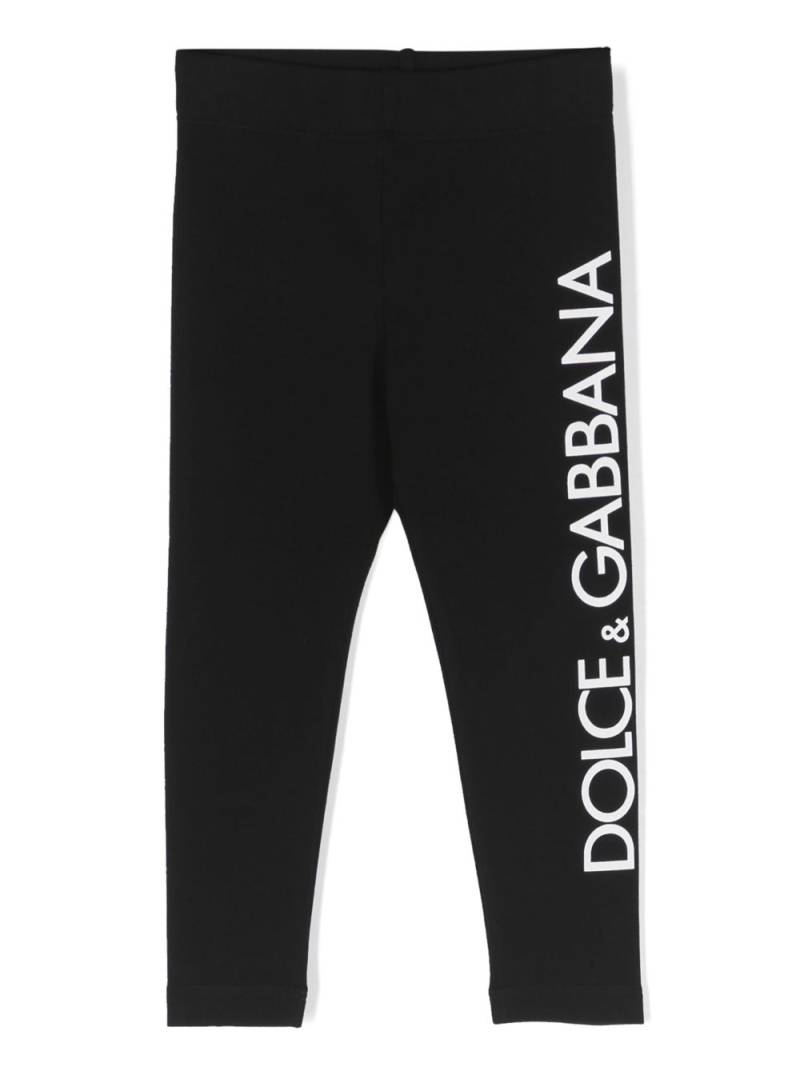 Dolce & Gabbana Kids logo-print cotton-blend leggings - Black von Dolce & Gabbana Kids