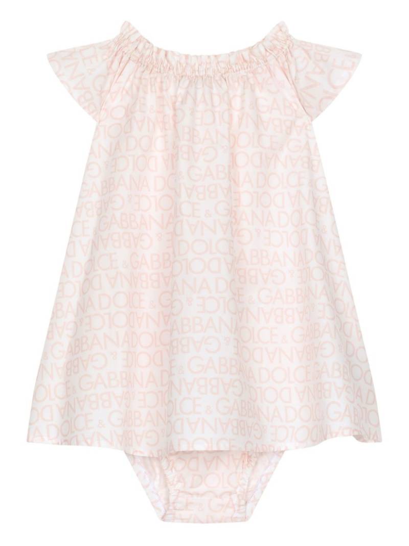 Dolce & Gabbana Kids logo-print cotton dress - Pink von Dolce & Gabbana Kids