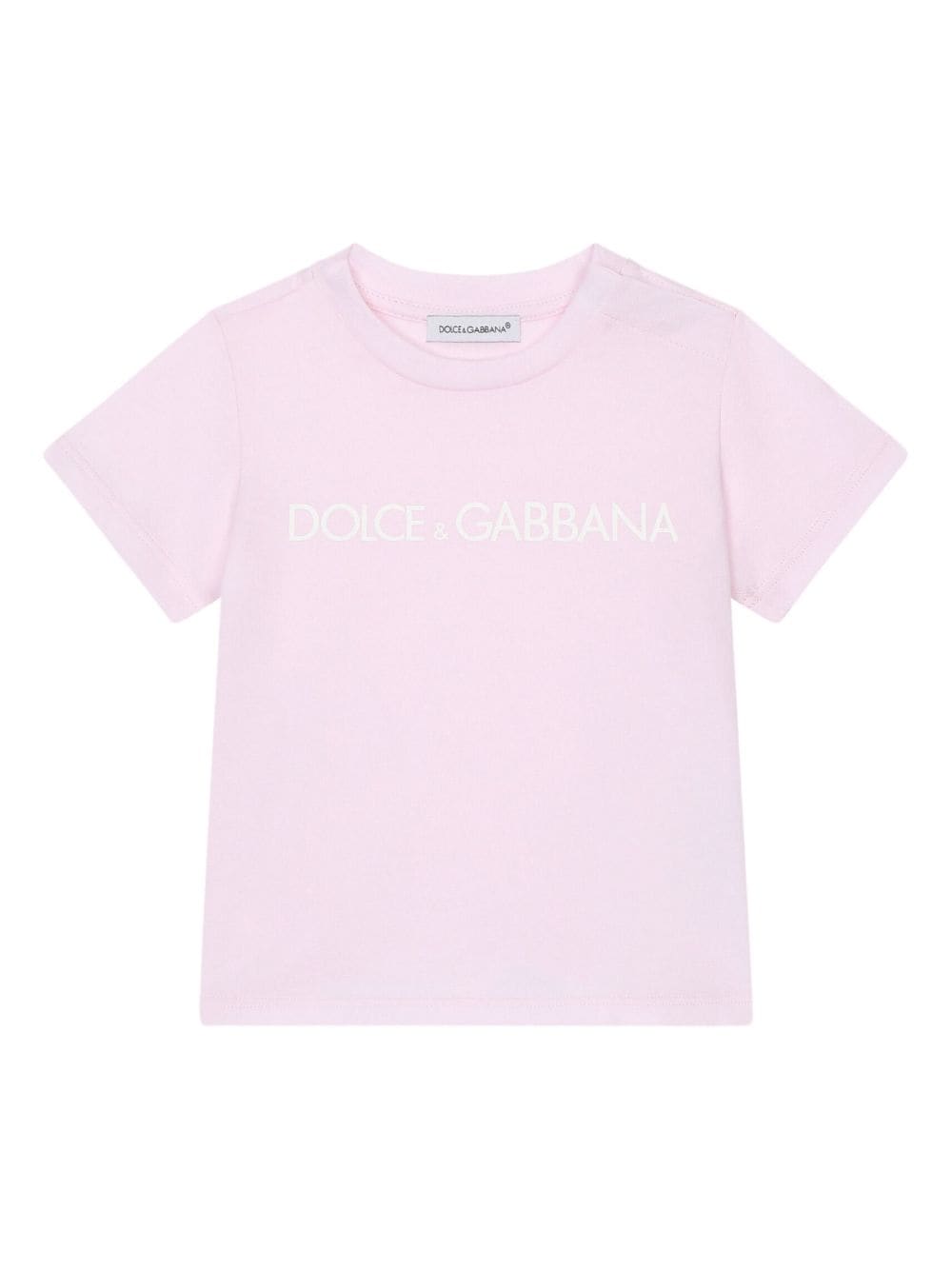 Dolce & Gabbana Kids logo-print cotton-jersey T-shirt - Pink von Dolce & Gabbana Kids