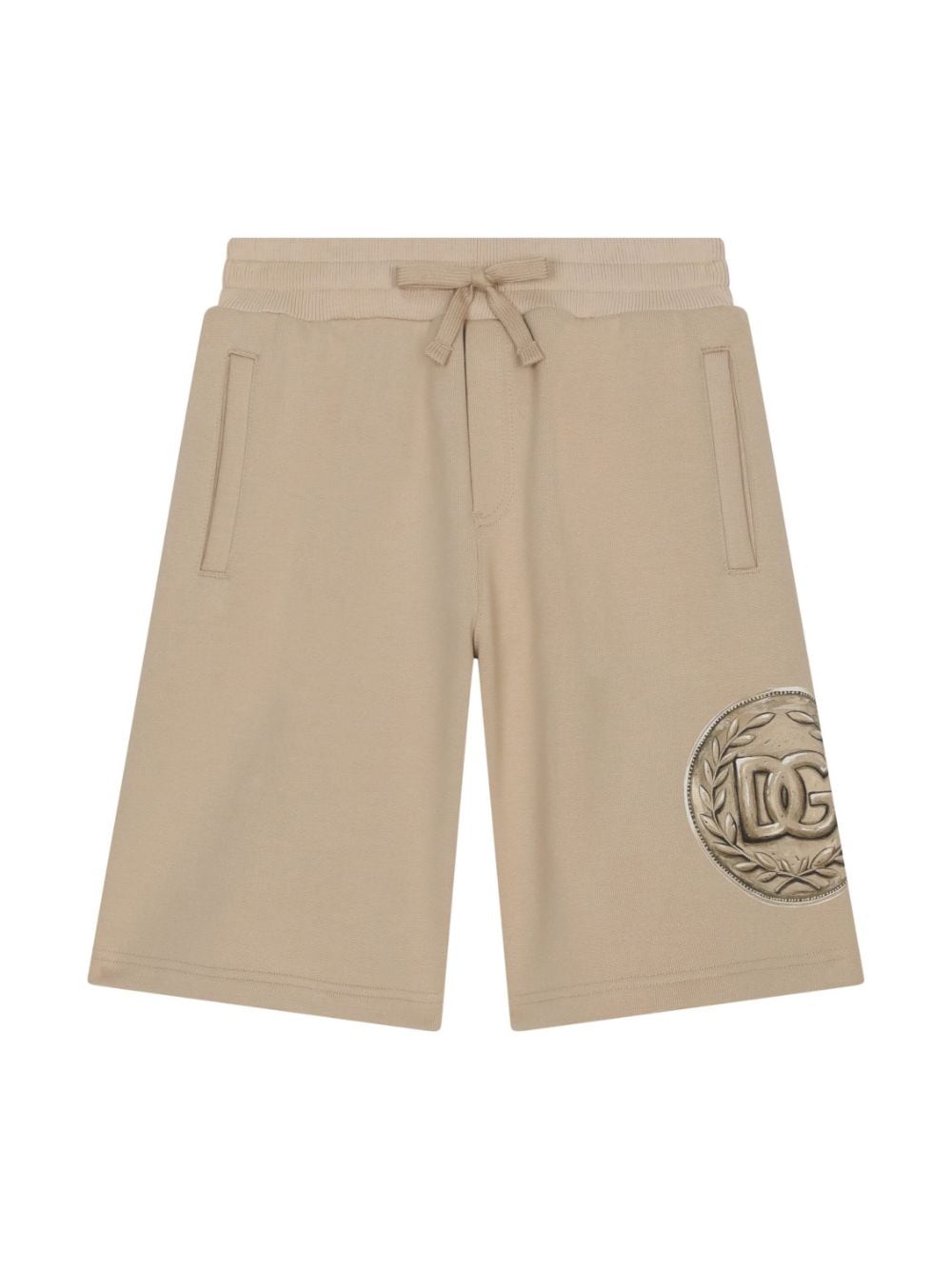 Dolce & Gabbana Kids logo-print cotton shorts - Neutrals von Dolce & Gabbana Kids