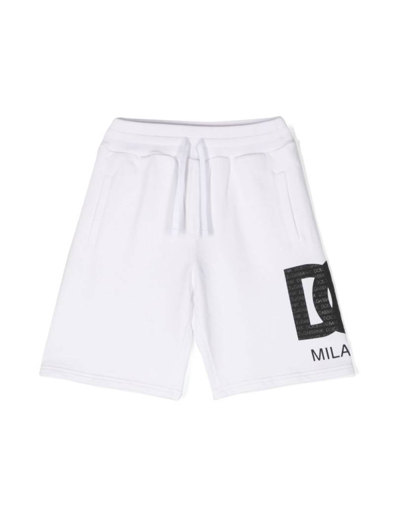 Dolce & Gabbana Kids logo-print cotton shorts - White von Dolce & Gabbana Kids