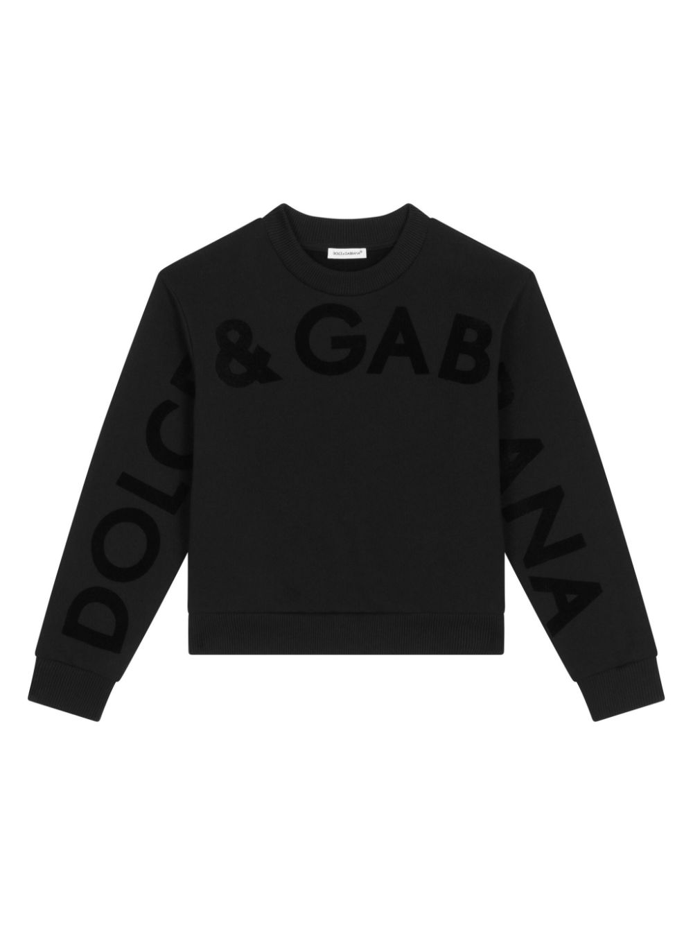 Dolce & Gabbana Kids logo-print cotton sweatshirt - Black von Dolce & Gabbana Kids