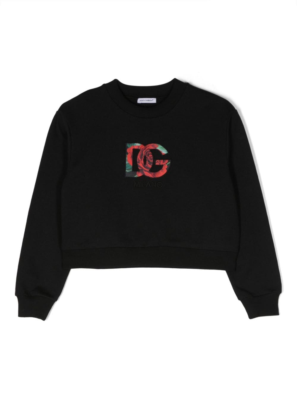 Dolce & Gabbana Kids logo-print cotton sweatshirt - Black von Dolce & Gabbana Kids