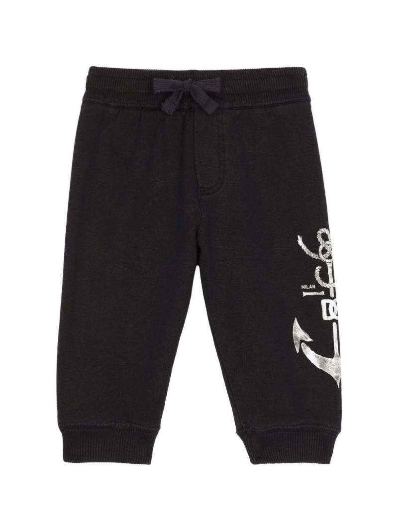 Dolce & Gabbana Kids logo-print cotton track pants - Black von Dolce & Gabbana Kids