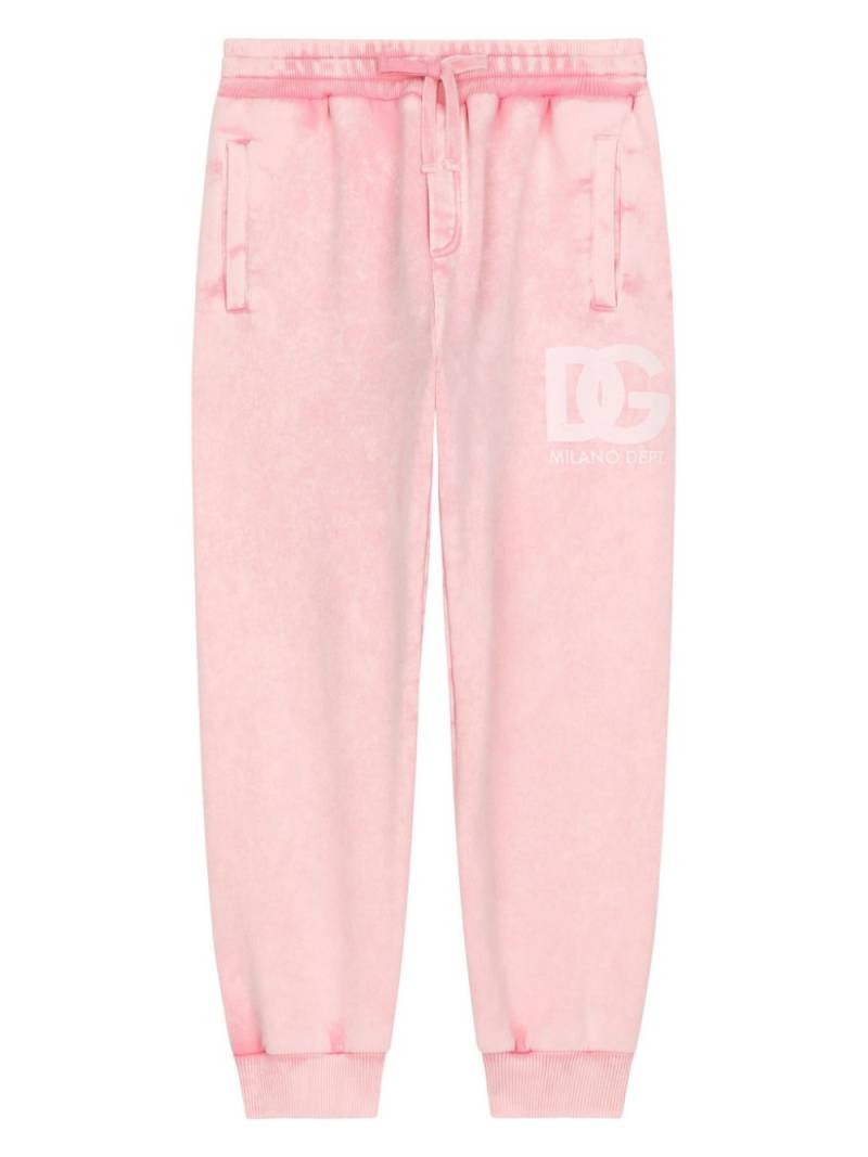 Dolce & Gabbana Kids logo-print cotton track pants - Pink von Dolce & Gabbana Kids