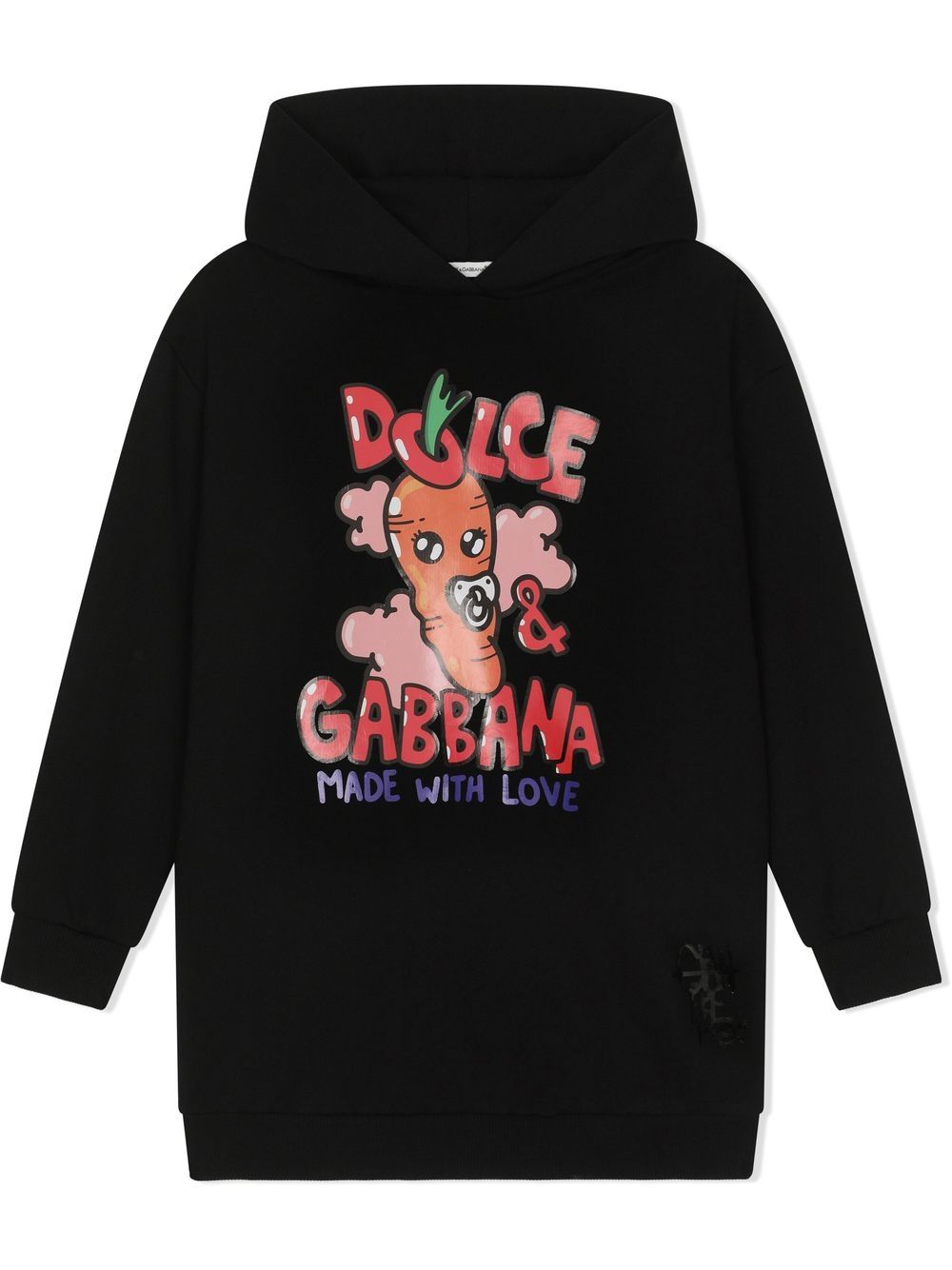 Dolce & Gabbana Kids logo-print hooded dress - Black von Dolce & Gabbana Kids