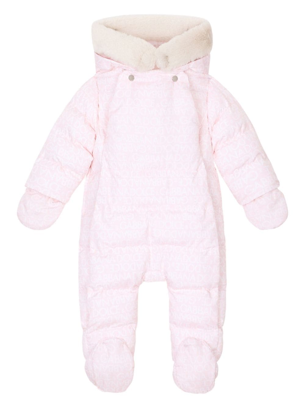 Dolce & Gabbana Kids logo-print hooded padded snowsuit - Pink von Dolce & Gabbana Kids