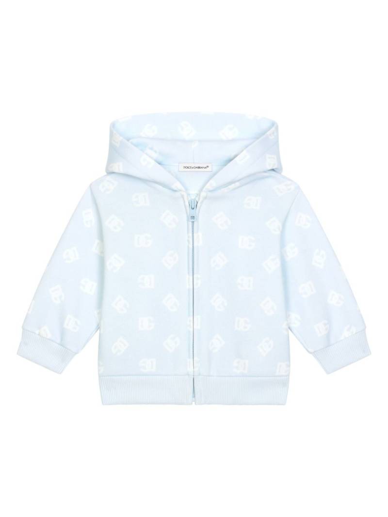 Dolce & Gabbana Kids logo-print hoodie - Blue von Dolce & Gabbana Kids