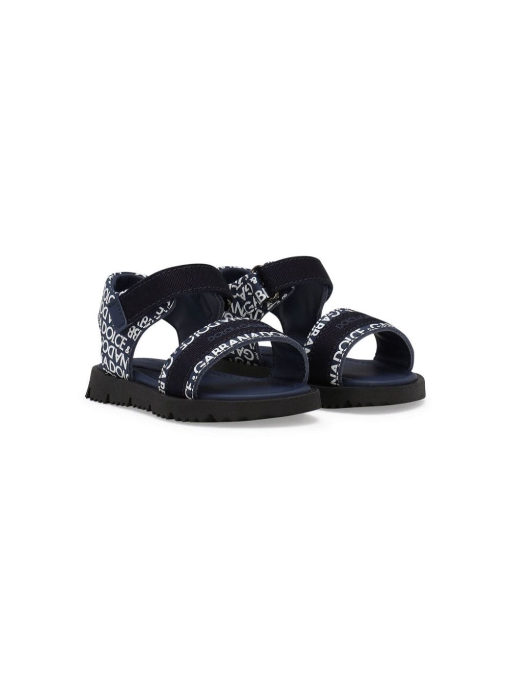 Dolce & Gabbana Kids logo-print leather sandals - Blue von Dolce & Gabbana Kids