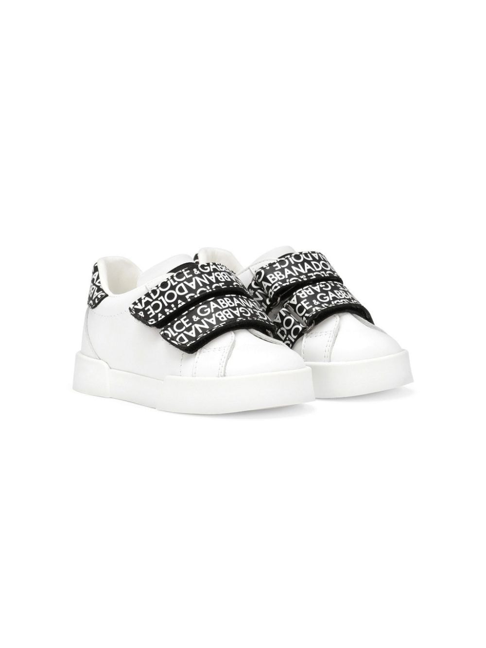 Dolce & Gabbana Kids logo-print leather sneakers - White von Dolce & Gabbana Kids