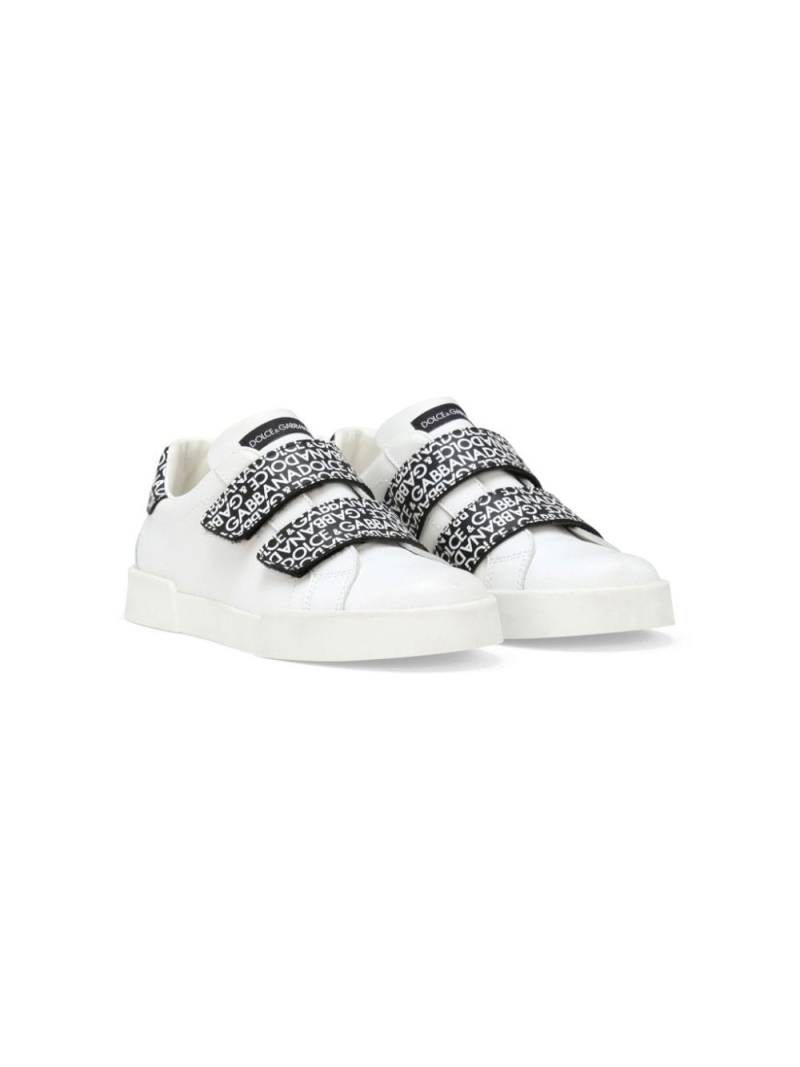 Dolce & Gabbana Kids logo-print leather sneakers - White von Dolce & Gabbana Kids