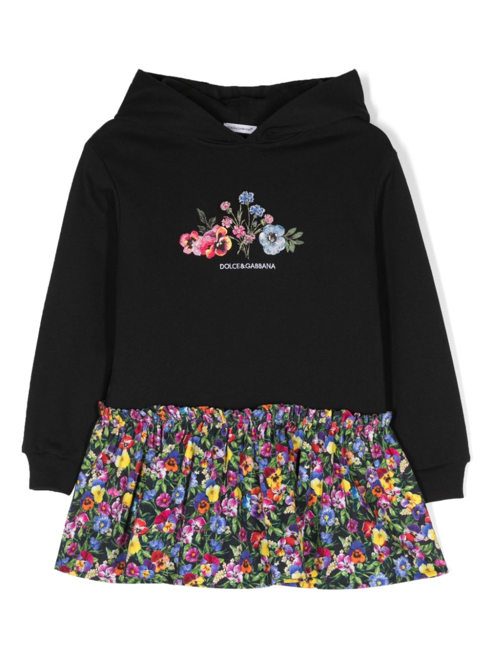 Dolce & Gabbana Kids logo-print long-sleeve dress - Black von Dolce & Gabbana Kids