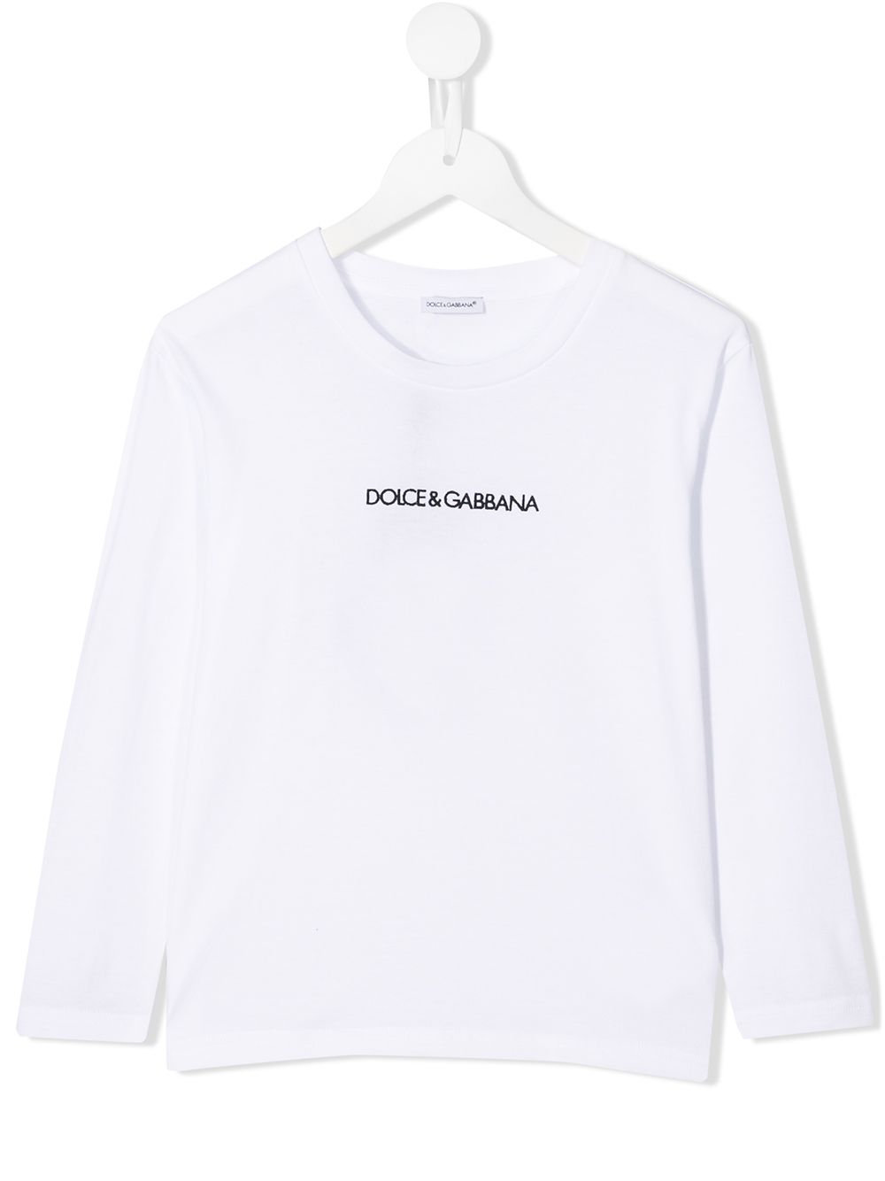 Dolce & Gabbana Kids logo print long sleeve top - White von Dolce & Gabbana Kids