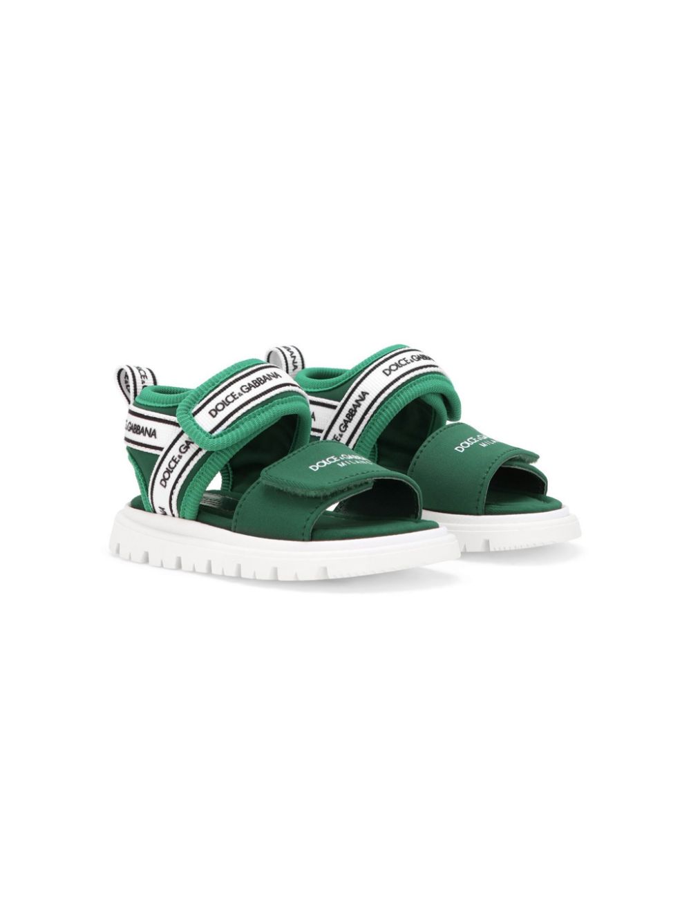 Dolce & Gabbana Kids logo-print open-toe sandals - Green von Dolce & Gabbana Kids