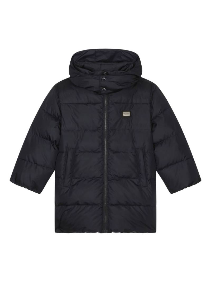 Dolce & Gabbana Kids logo-print padded jacket - Blue von Dolce & Gabbana Kids