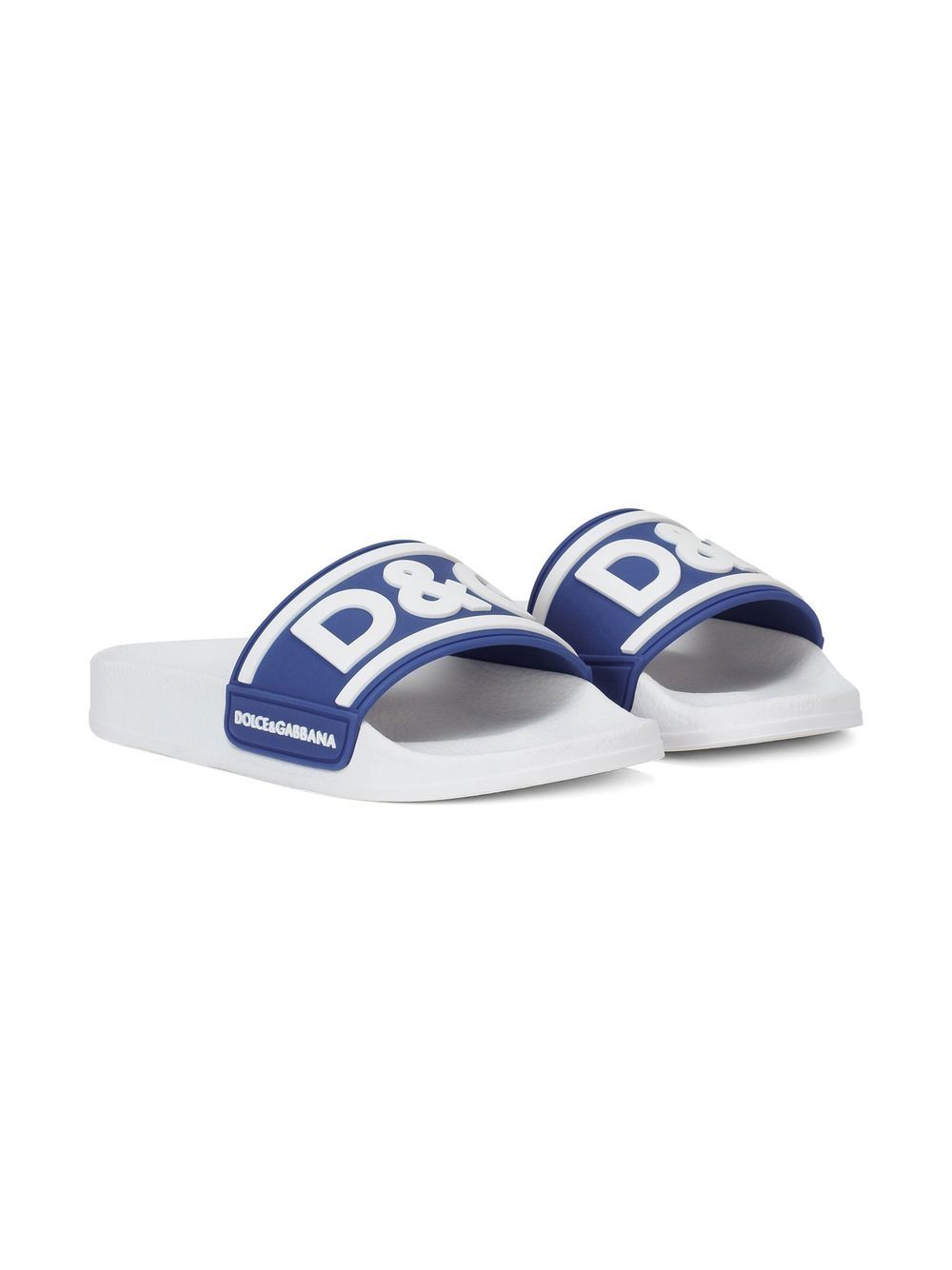 Dolce & Gabbana Kids logo-print pool slides - Blue von Dolce & Gabbana Kids