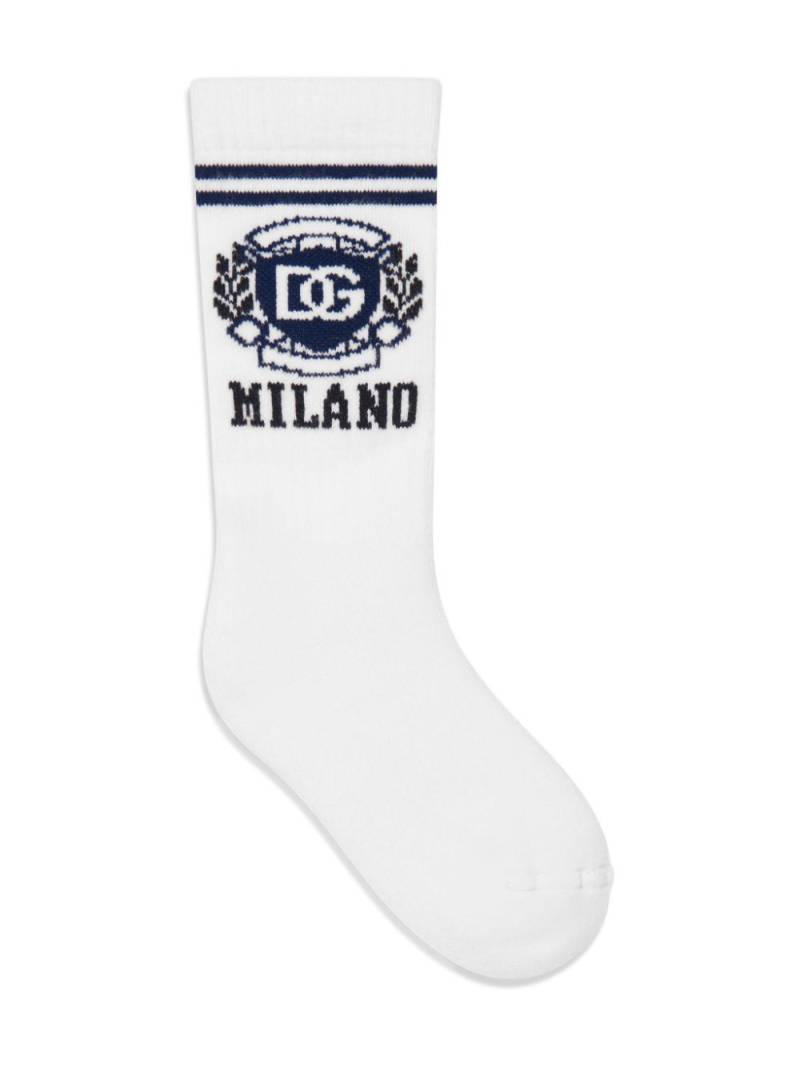 Dolce & Gabbana Kids logo-print socks - White von Dolce & Gabbana Kids