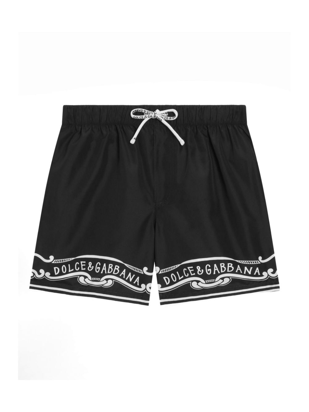 Dolce & Gabbana Kids logo-print swim shorts - Black von Dolce & Gabbana Kids