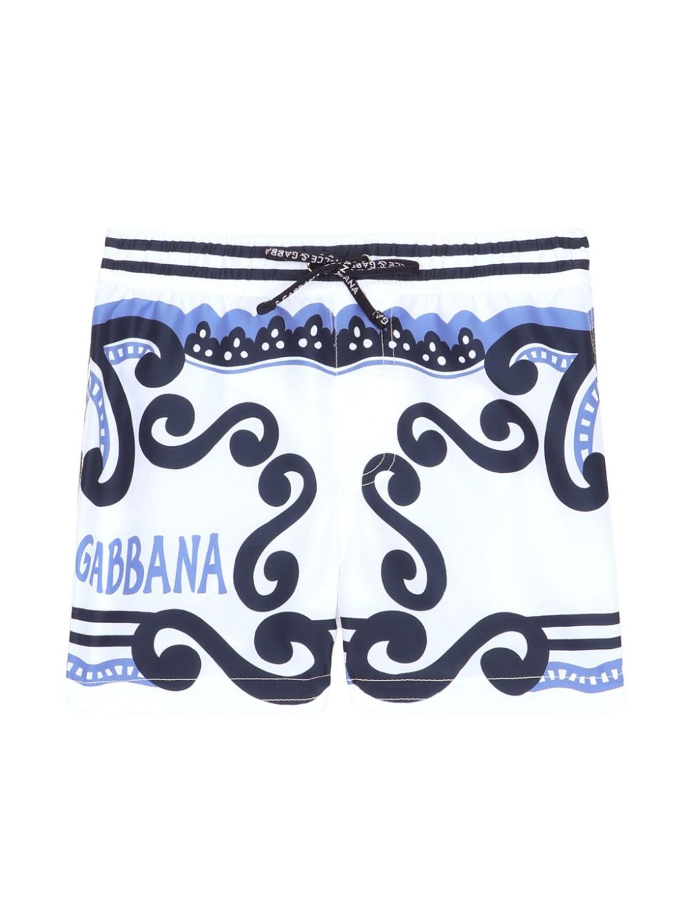 Dolce & Gabbana Kids logo-print swim shorts - White von Dolce & Gabbana Kids