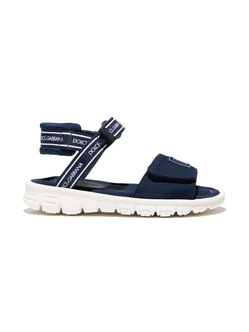 Dolce & Gabbana Kids logo-print touch-strap sandals - Blue von Dolce & Gabbana Kids