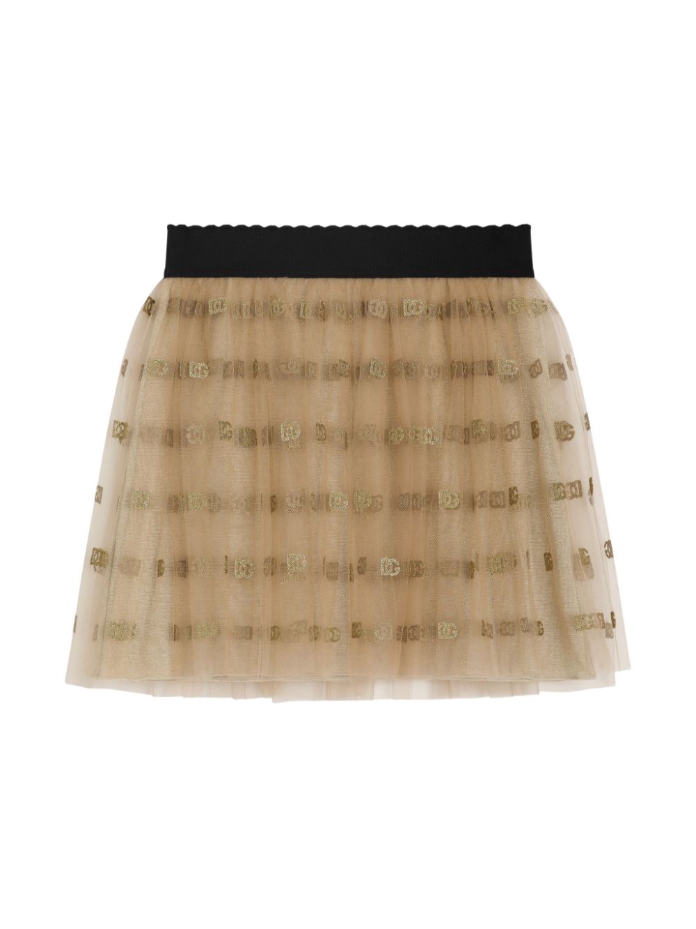 Dolce & Gabbana Kids logo-print tulle mini skirt - Gold von Dolce & Gabbana Kids