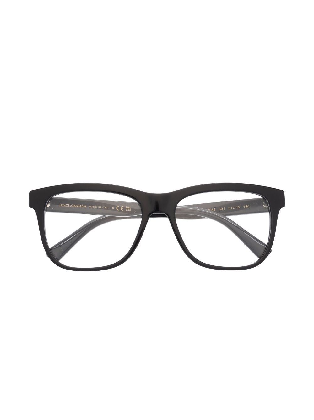 Dolce & Gabbana Kids logo-print wayfarer-frame glasses - Black von Dolce & Gabbana Kids