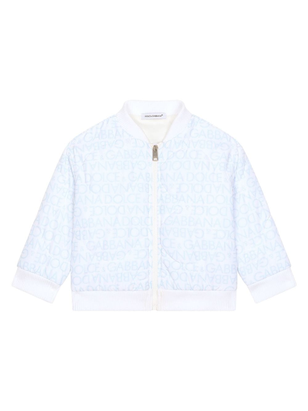 Dolce & Gabbana Kids logo-print zip-up bomber jacket - Blue von Dolce & Gabbana Kids