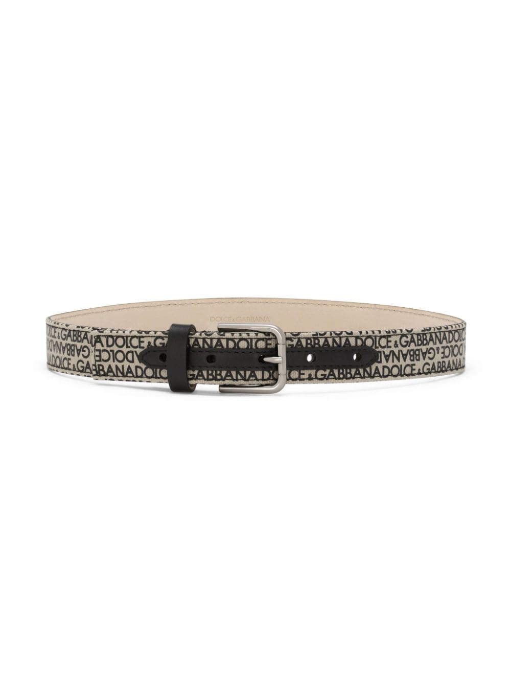 Dolce & Gabbana Kids logo-printed leather belt - Neutrals von Dolce & Gabbana Kids