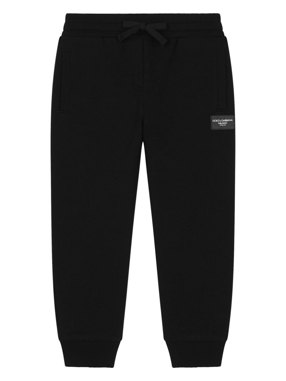 Dolce & Gabbana Kids logo-rubberised jersey track pants - Black von Dolce & Gabbana Kids