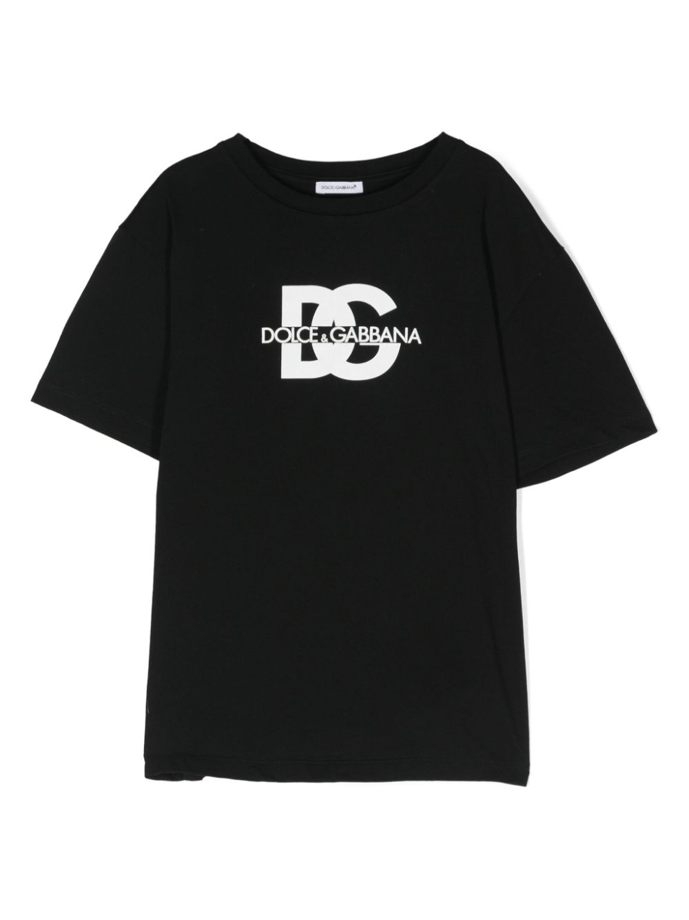 Dolce & Gabbana Kids logo-stamp cotton T-shirt - Black von Dolce & Gabbana Kids