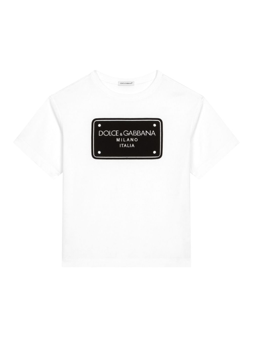 Dolce & Gabbana Kids logo-tag T-shirt - White von Dolce & Gabbana Kids