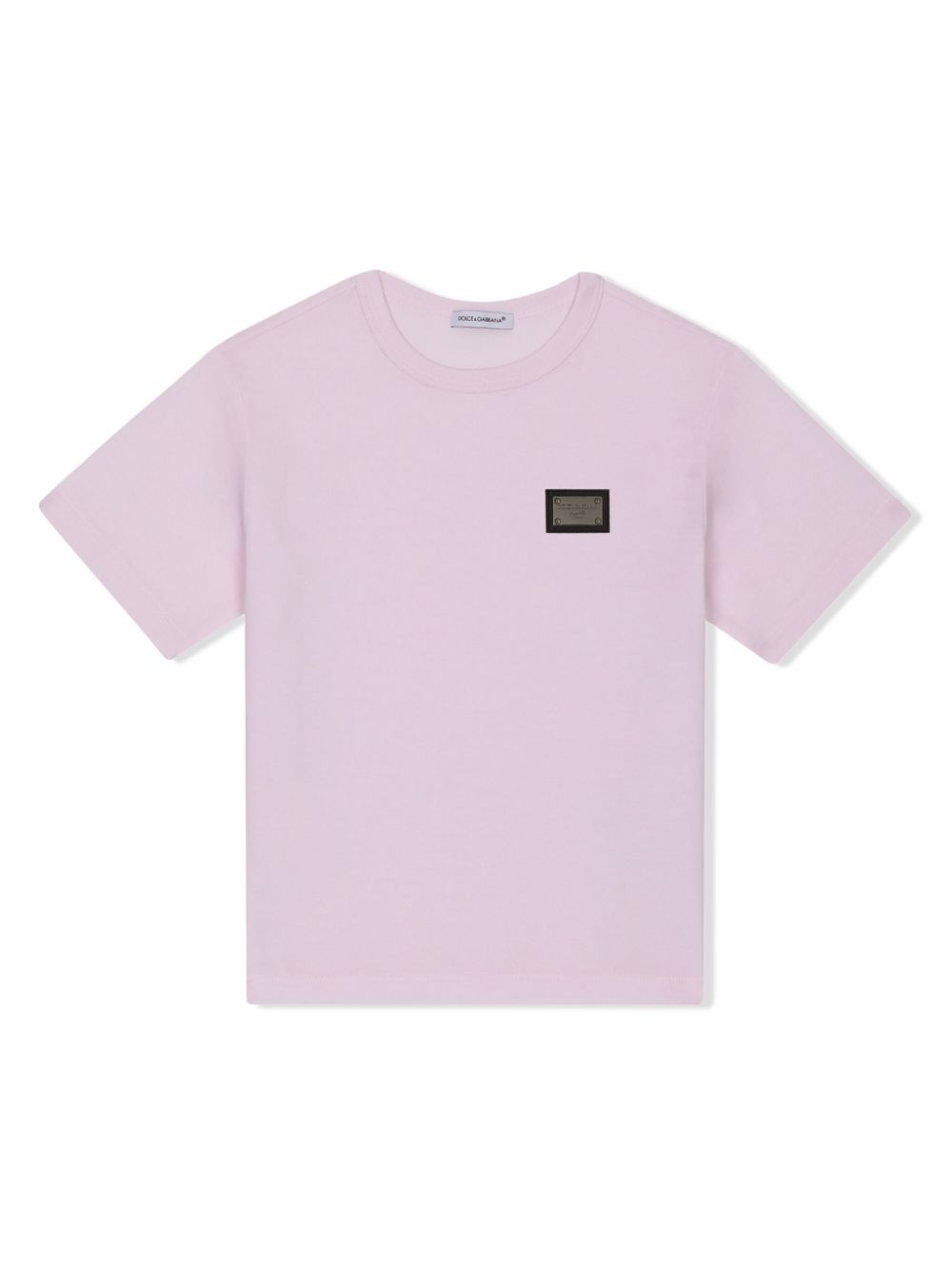 Dolce & Gabbana Kids logo-tag cotton T-shirt - Pink von Dolce & Gabbana Kids