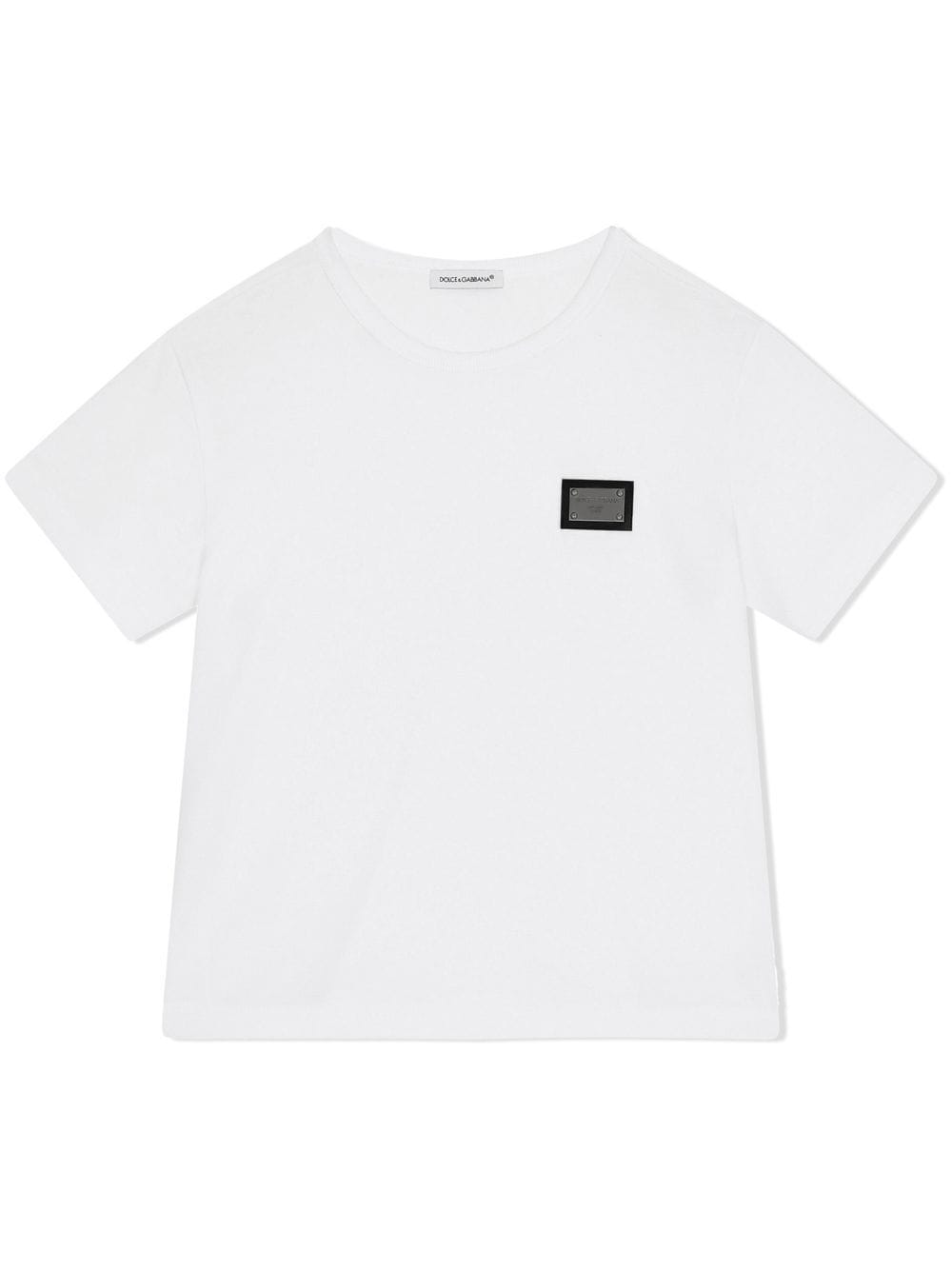 Dolce & Gabbana Kids logo-tag cotton T-shirt - White von Dolce & Gabbana Kids