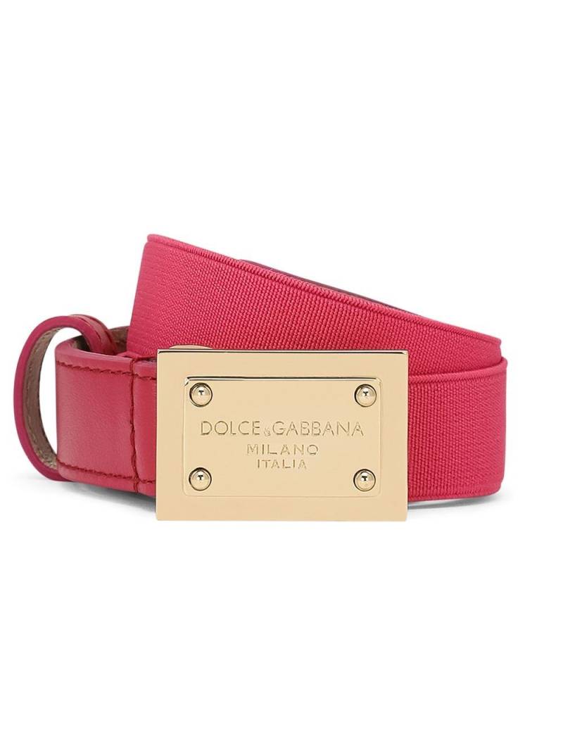 Dolce & Gabbana Kids logo-tag elasticated belt - Red von Dolce & Gabbana Kids