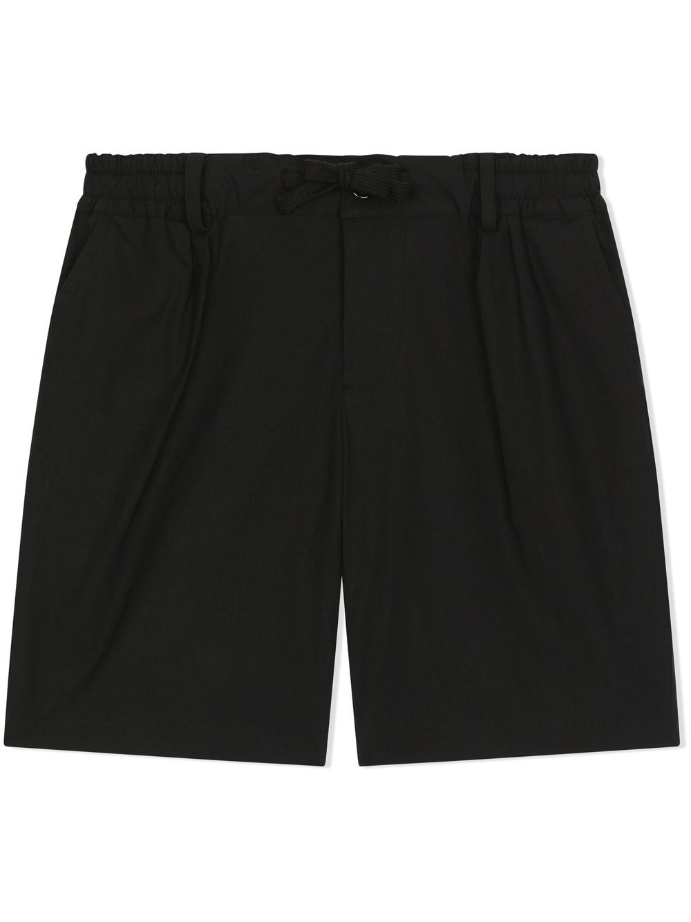 Dolce & Gabbana Kids logo-tag poplin shorts - Black von Dolce & Gabbana Kids