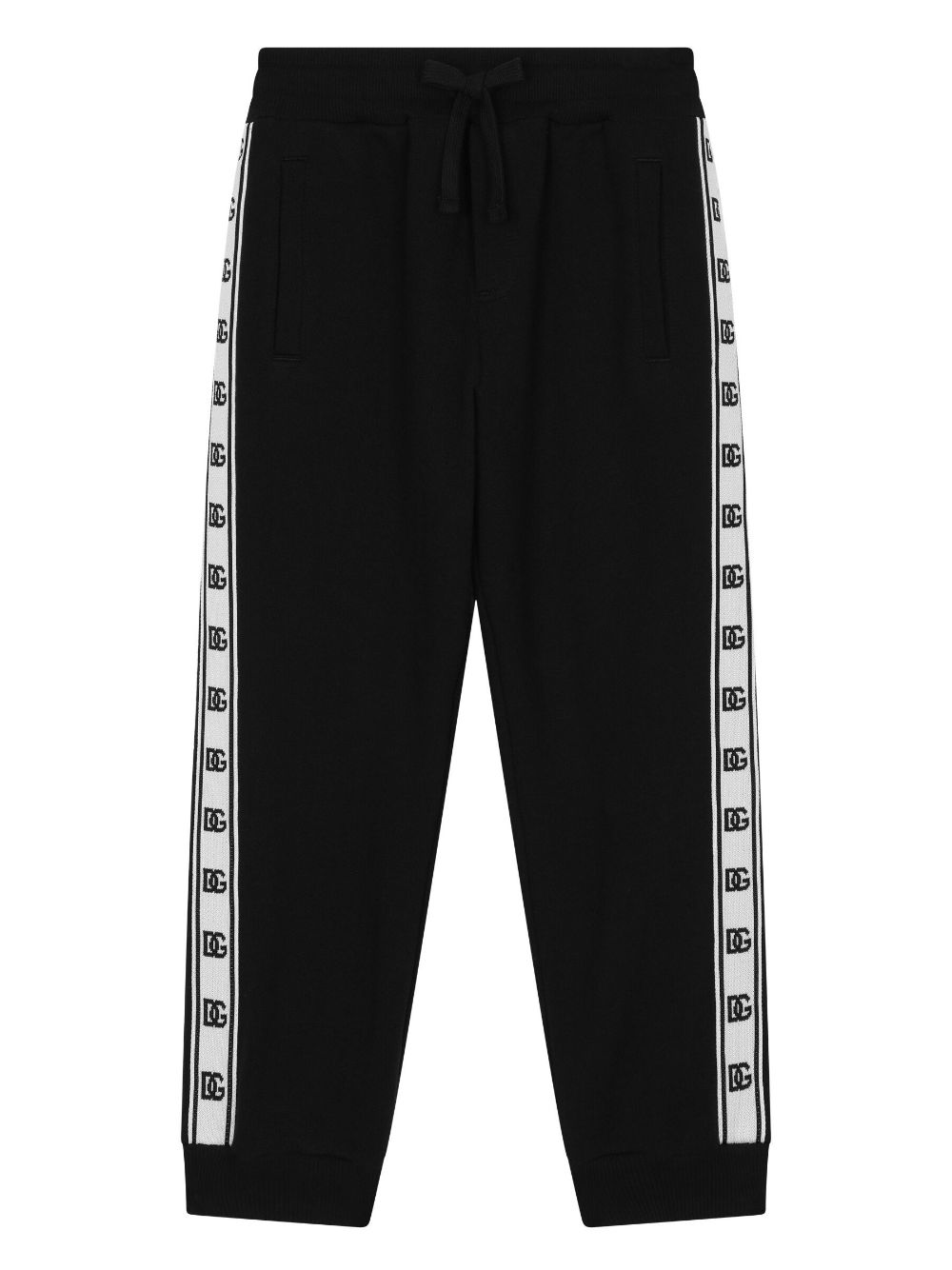 Dolce & Gabbana Kids logo-tape cotton track pants - Black von Dolce & Gabbana Kids