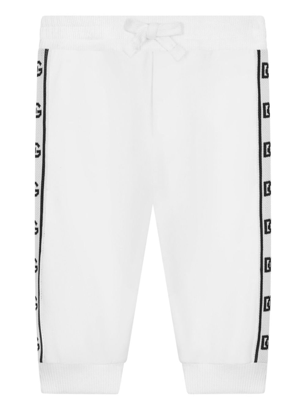 Dolce & Gabbana Kids logo-tape detail cotton track pants - White von Dolce & Gabbana Kids