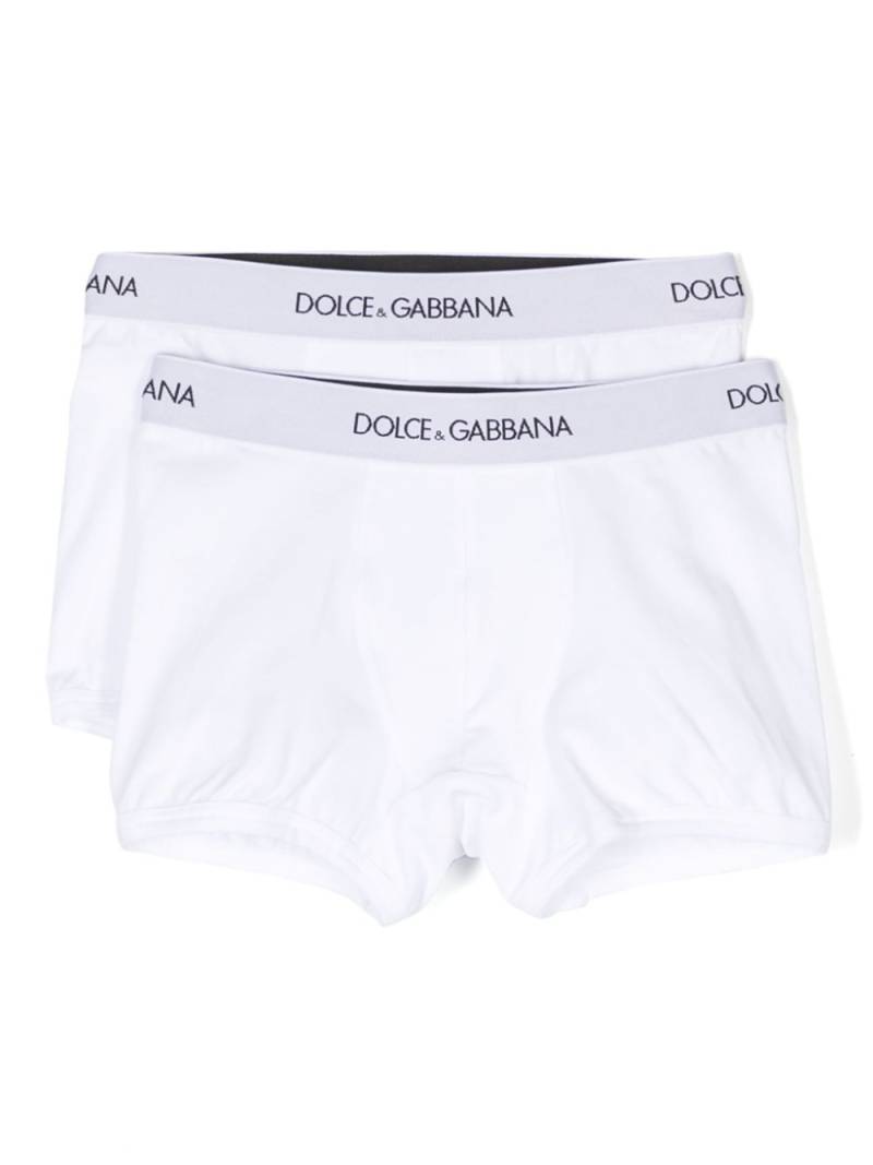 Dolce & Gabbana Kids logo waistband boxers (pack of two) - White von Dolce & Gabbana Kids