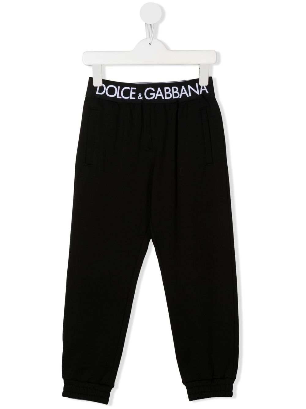 Dolce & Gabbana Kids logo-waistband track pants - Black von Dolce & Gabbana Kids