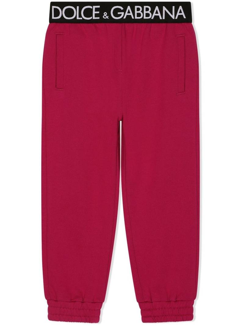 Dolce & Gabbana Kids logo-waistband track pants - Red von Dolce & Gabbana Kids