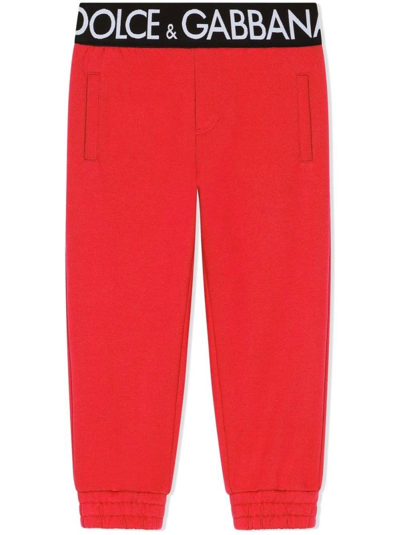 Dolce & Gabbana Kids logo-waistband track pants - Red von Dolce & Gabbana Kids