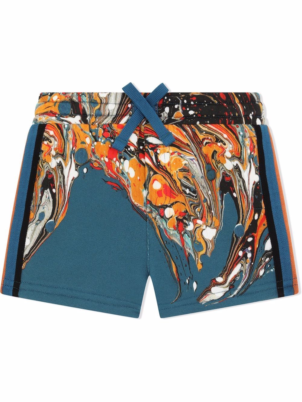 Dolce & Gabbana Kids marble-print cotton track shorts - Blue von Dolce & Gabbana Kids