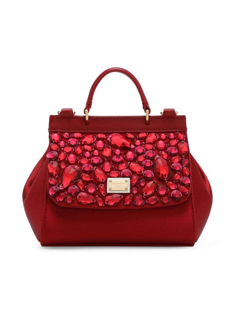 Dolce & Gabbana Kids mini Sicily leather handbag - Red von Dolce & Gabbana Kids