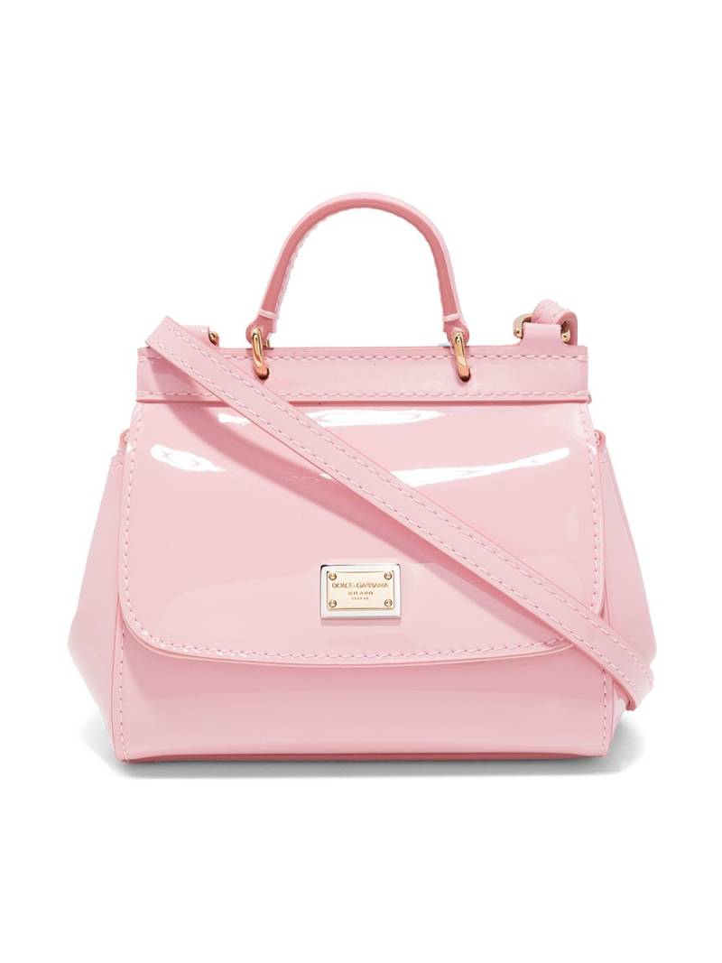 Dolce & Gabbana Kids mini Sicily patent leather top-handle bag - Pink von Dolce & Gabbana Kids