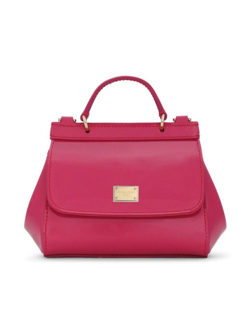 Dolce & Gabbana Kids mini Sicily patent leather top-handle bag - Pink von Dolce & Gabbana Kids